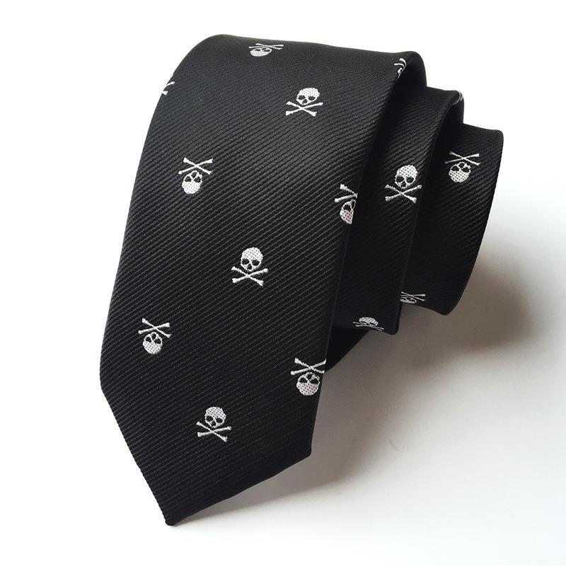 New 6cm Narrow Version Skull Head Halloween Tie