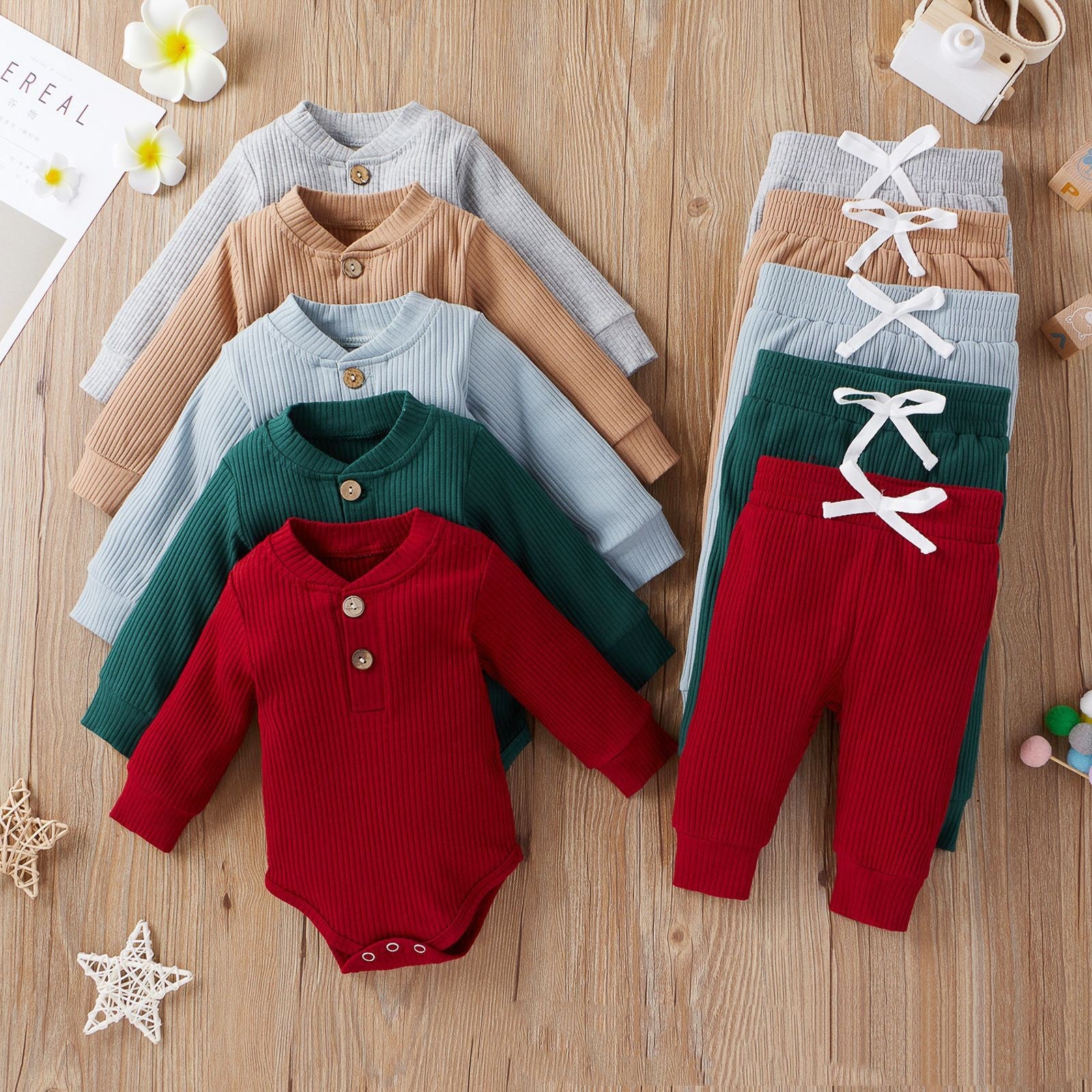 Infant Cotton Long-sleeved Jumpsuit Trousers Suit