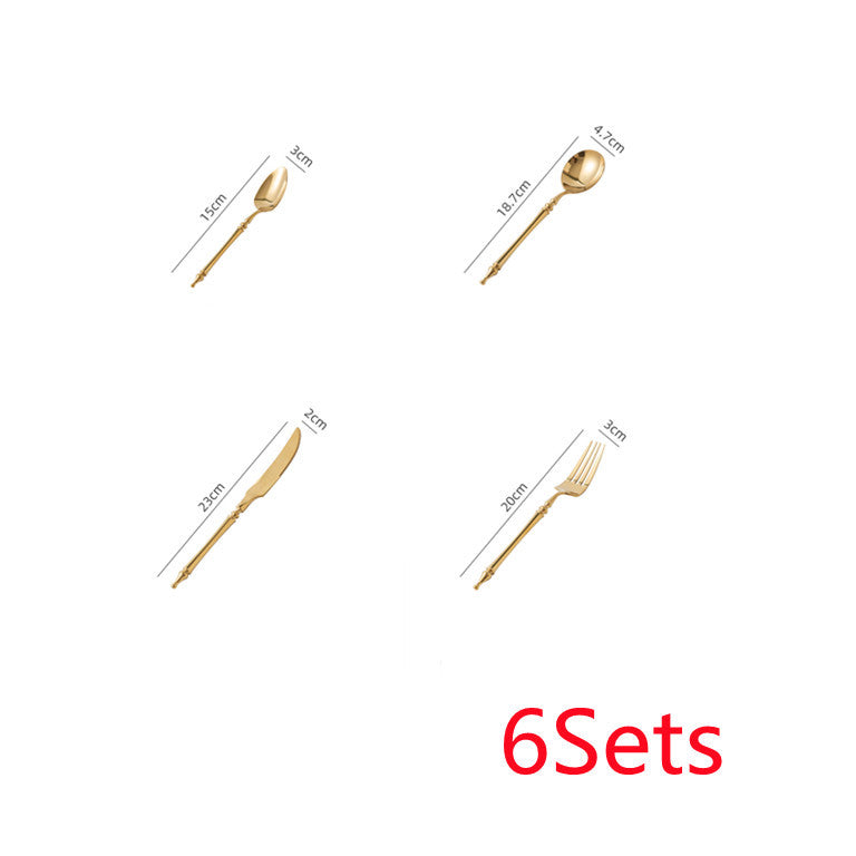Steak Golden Knife Fork And Spoon Three-piece Set