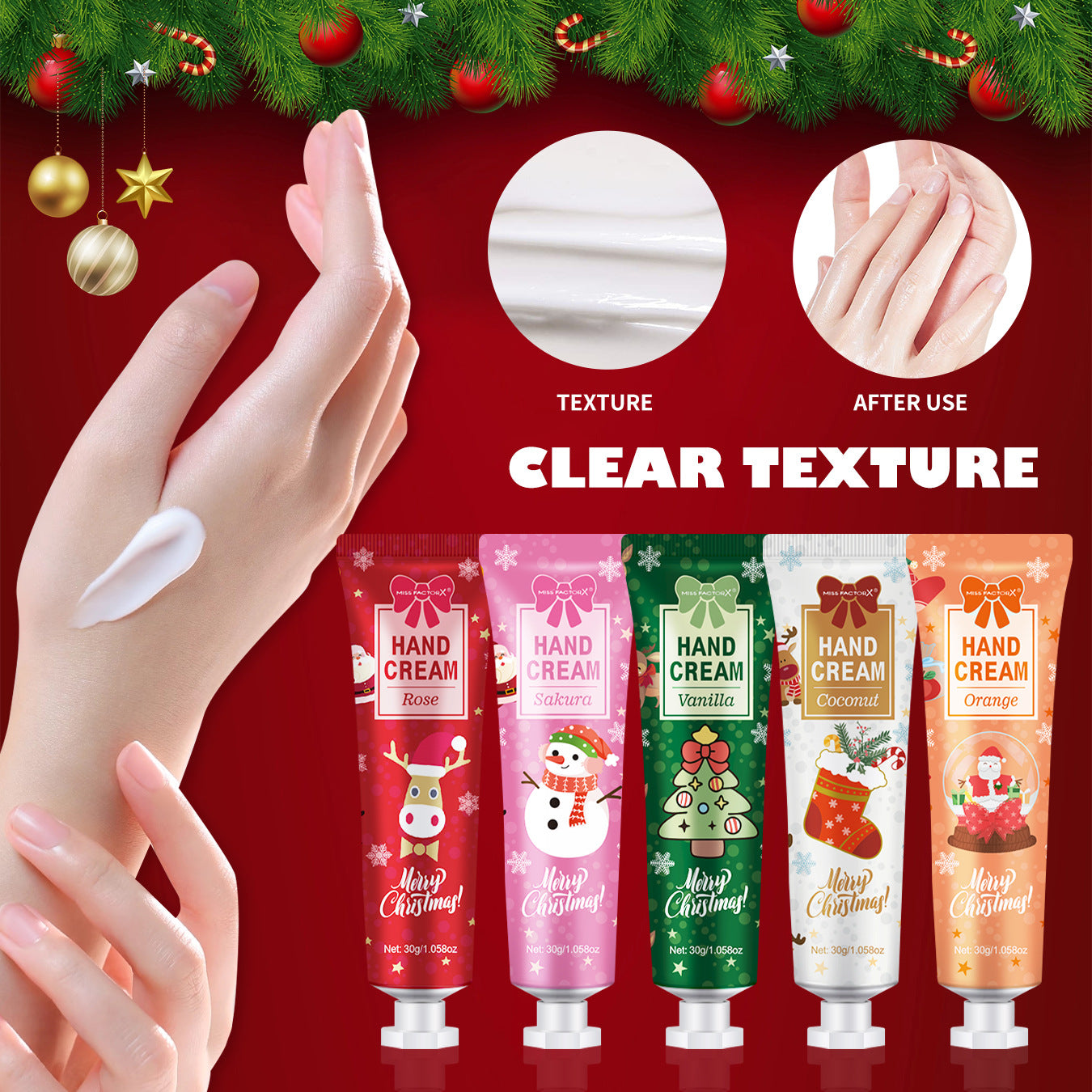 Coffret de 5 Crèmes Mains de Noël
