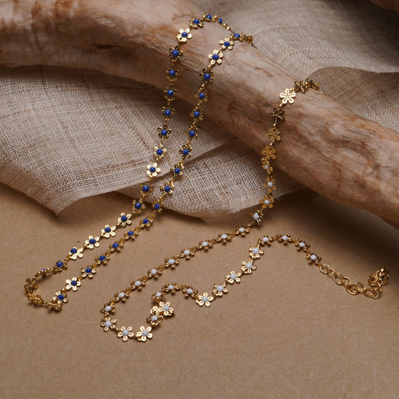 South Korea Dongdaemun Necklace Female Flower Necklace Clavicle Chain