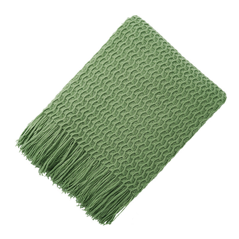 Solid Color Knitted Decorative Blanket Simple Sofa Blanket