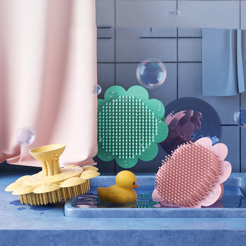 Brosse à shampoing en silicone pour bébé pour éliminer les pellicules