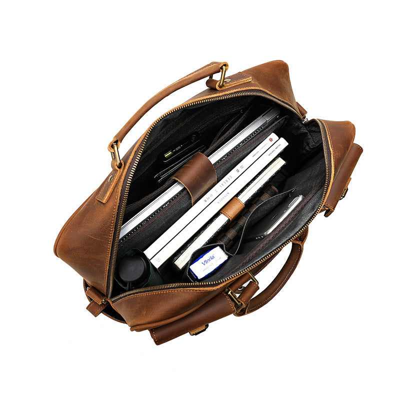 Sac bandoulière en cuir grande capacité pour homme