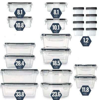 24-piece Lunch Box Transparent Sealed Refrigerator Food Storage Snack Nuts Moisture-proof