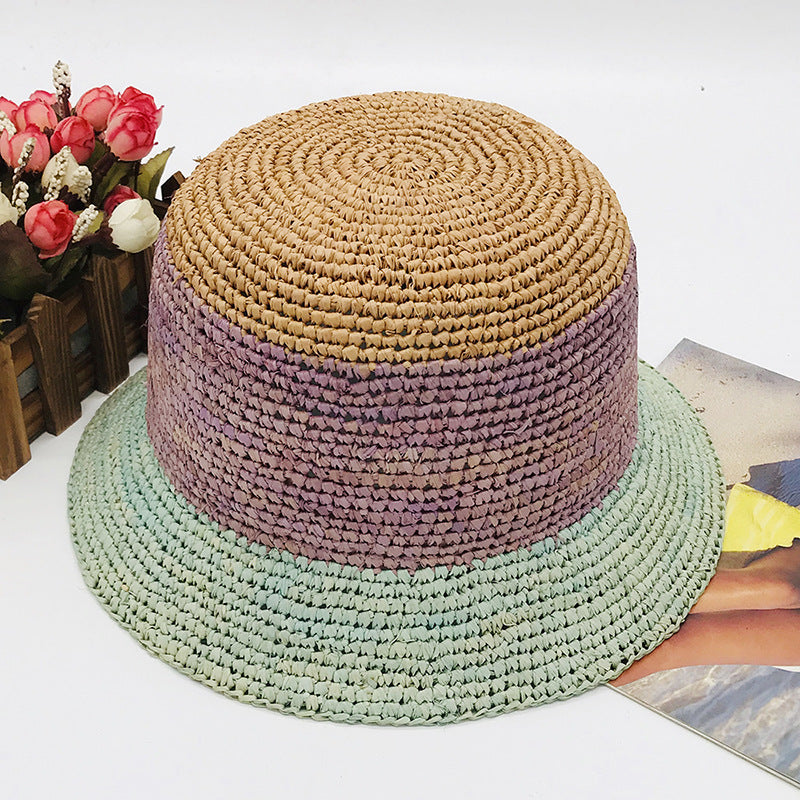 Natural Raffia Handmade Crochet Women's Foldable Sunhat