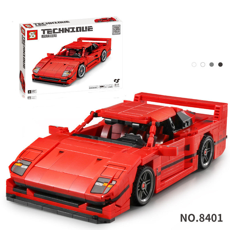 Children Assembling Building Blocks Racing Model Boy Toy