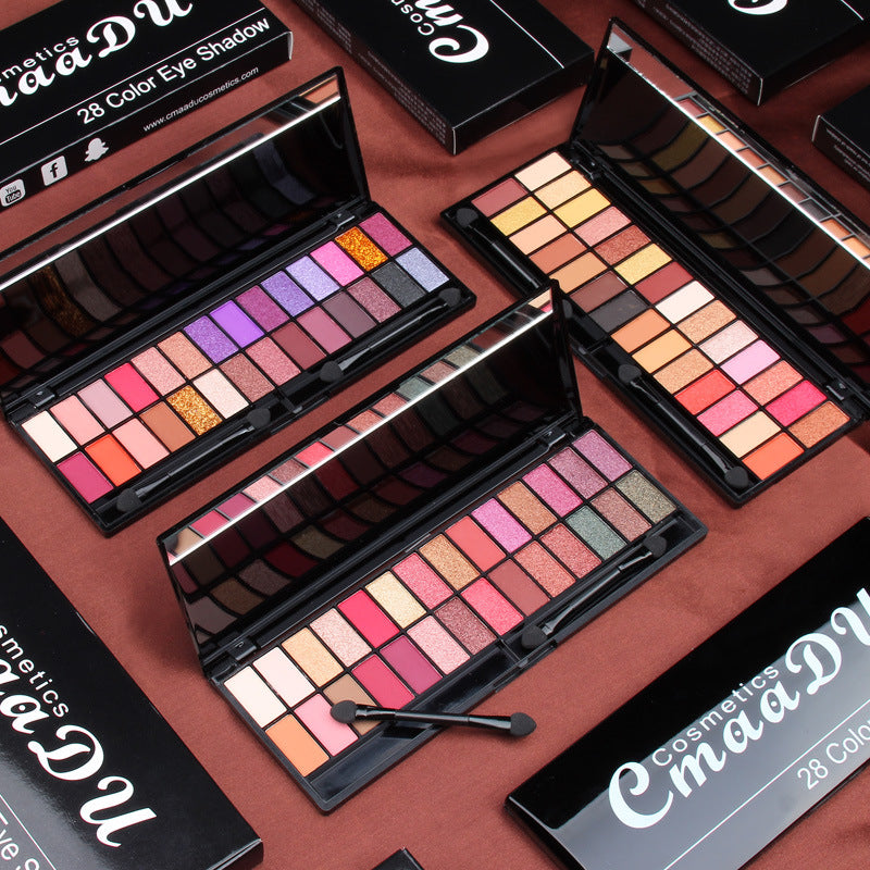 Palette de fards à paupières créative 28 couleurs mat nacré