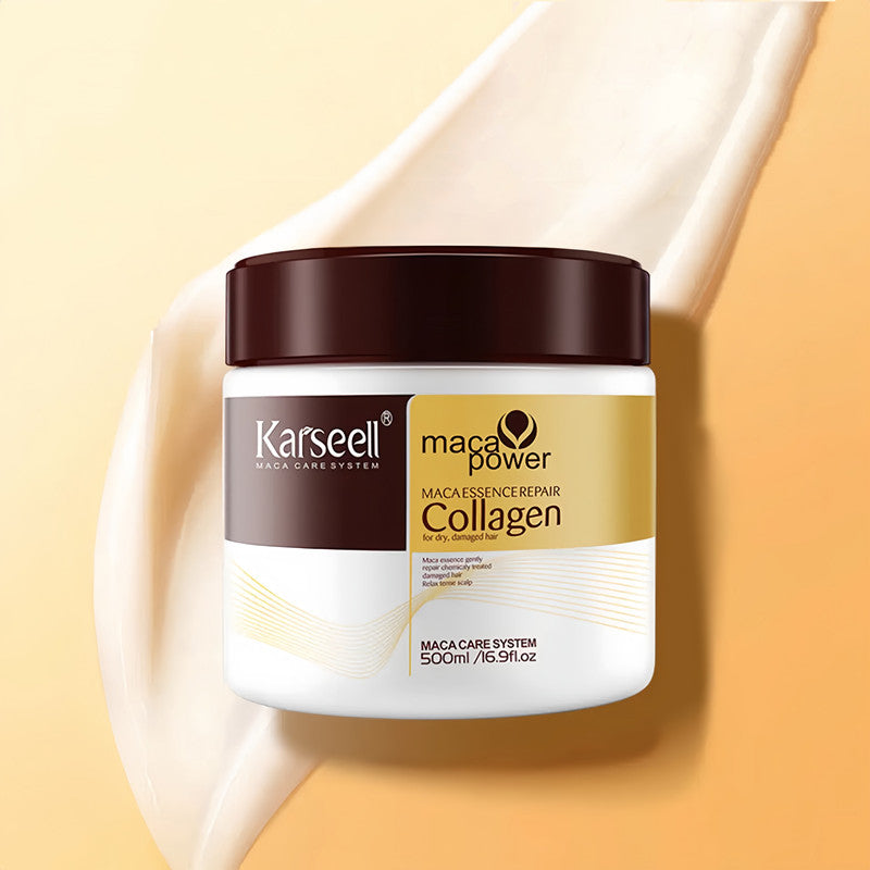 Répare la sécheresse et améliore l'agitation avec le masque capillaire à l'huile essentielle adoucissante à la crème d'huile de cuisson