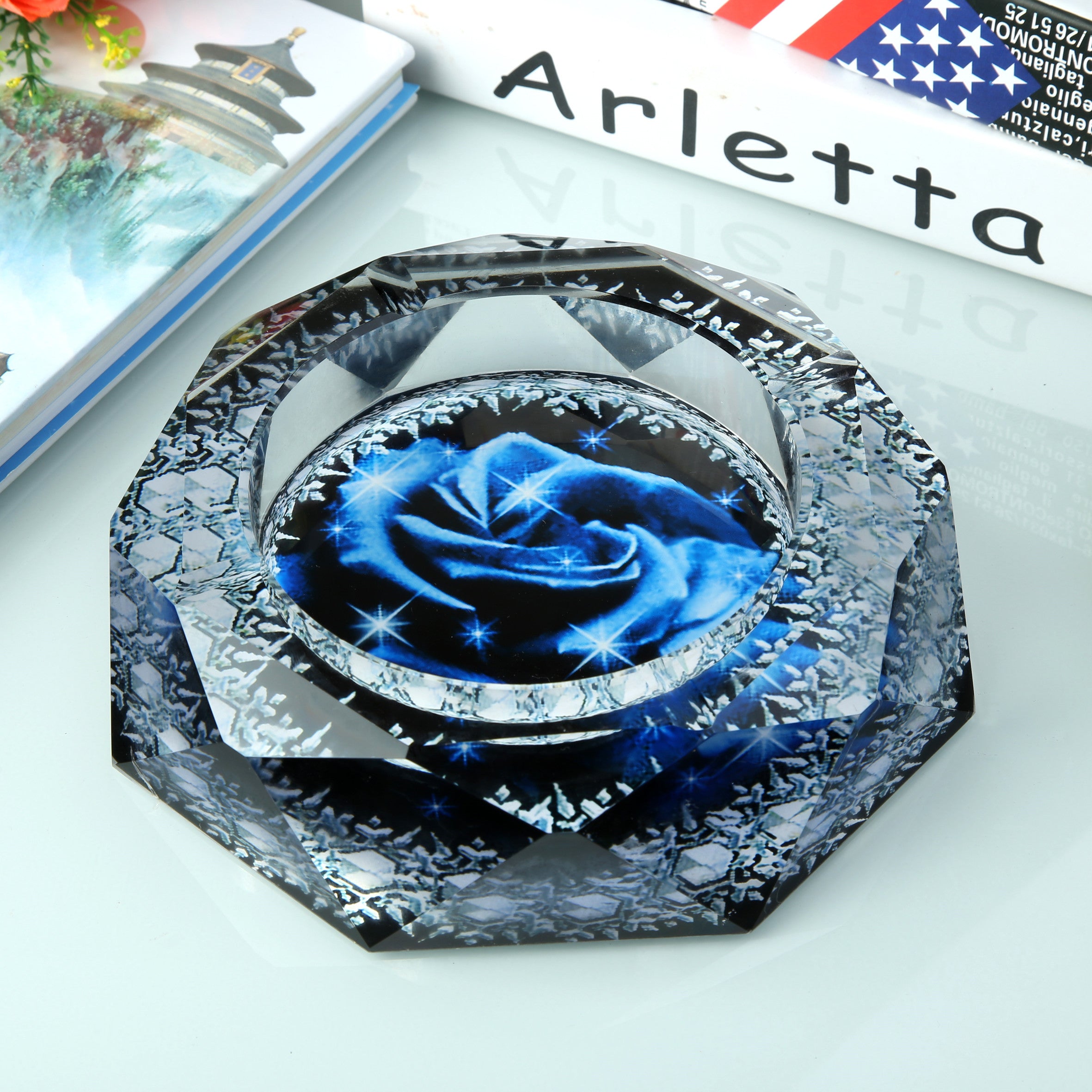 European Style Ashtray Creative Personality Crystal Glass Large