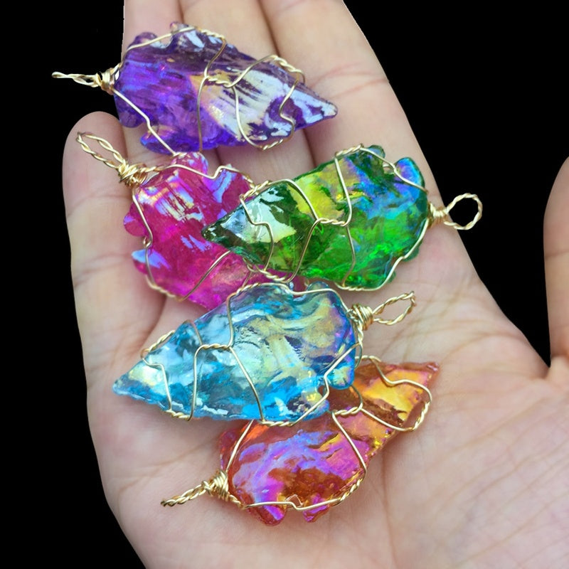 Natural Gemstones Freshly Baked Without Crystal Plating Colorful Rough Stone Pendant