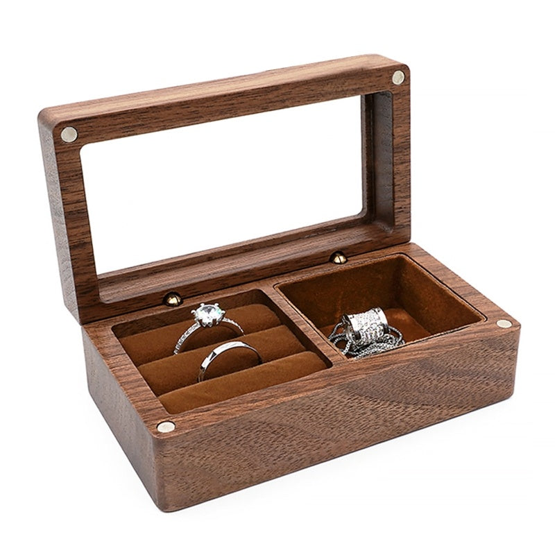 Wooden Jewelry Storage Box Exquisite High-end Gift Portable