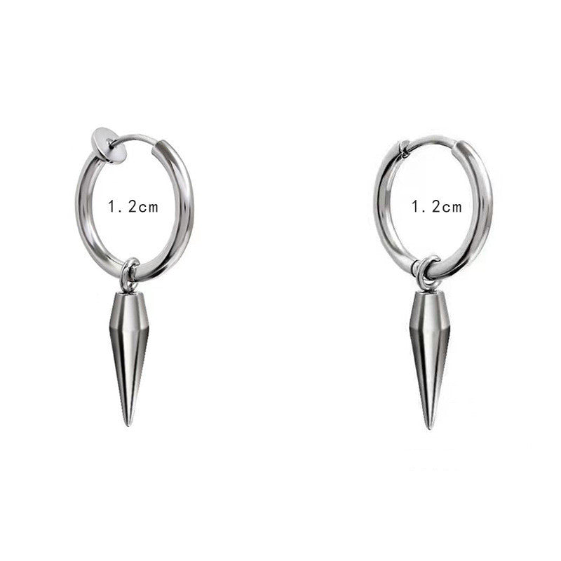 New Accessories Titanium Steel Tide Earrings Ear Studs Hip Hop Cool N Men's Stainless Steel Earrings