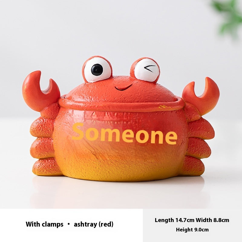 Chenxiang Creative Crab Ashtray With Lid Prevent Fly Ash Household