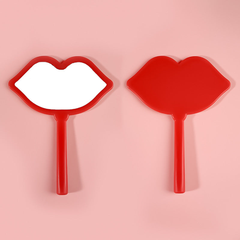 Lip Hand-held Makeup HD Portable Makeup DIY Mini Mirror