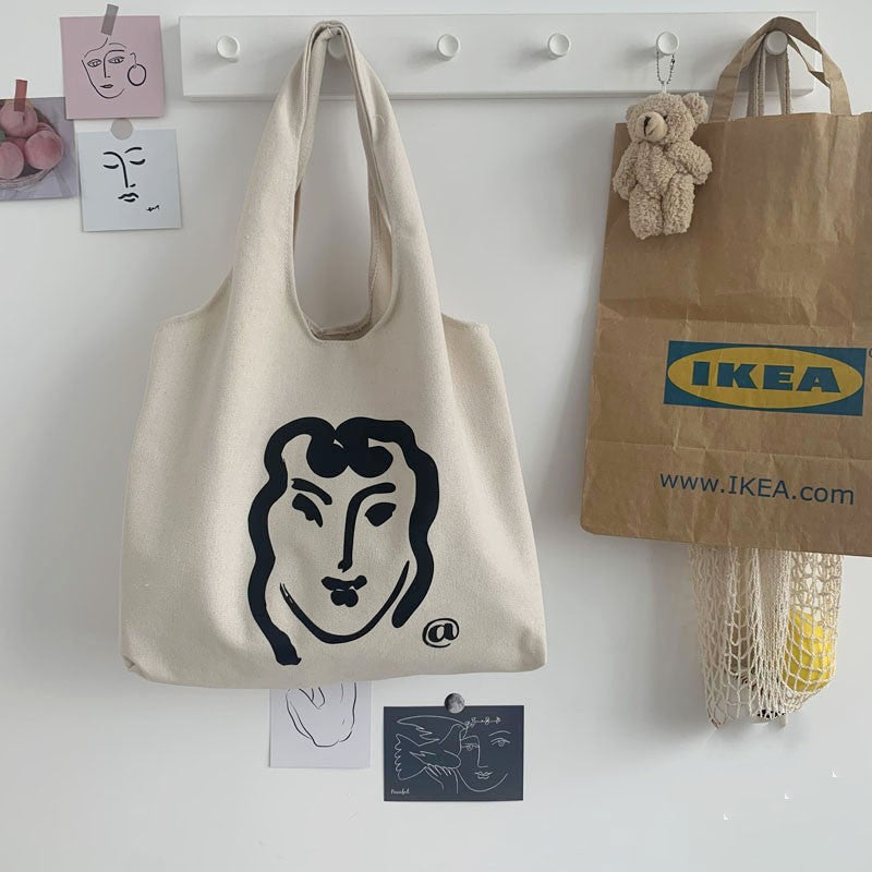 Sac à bandoulière, cartable grande capacité en toile