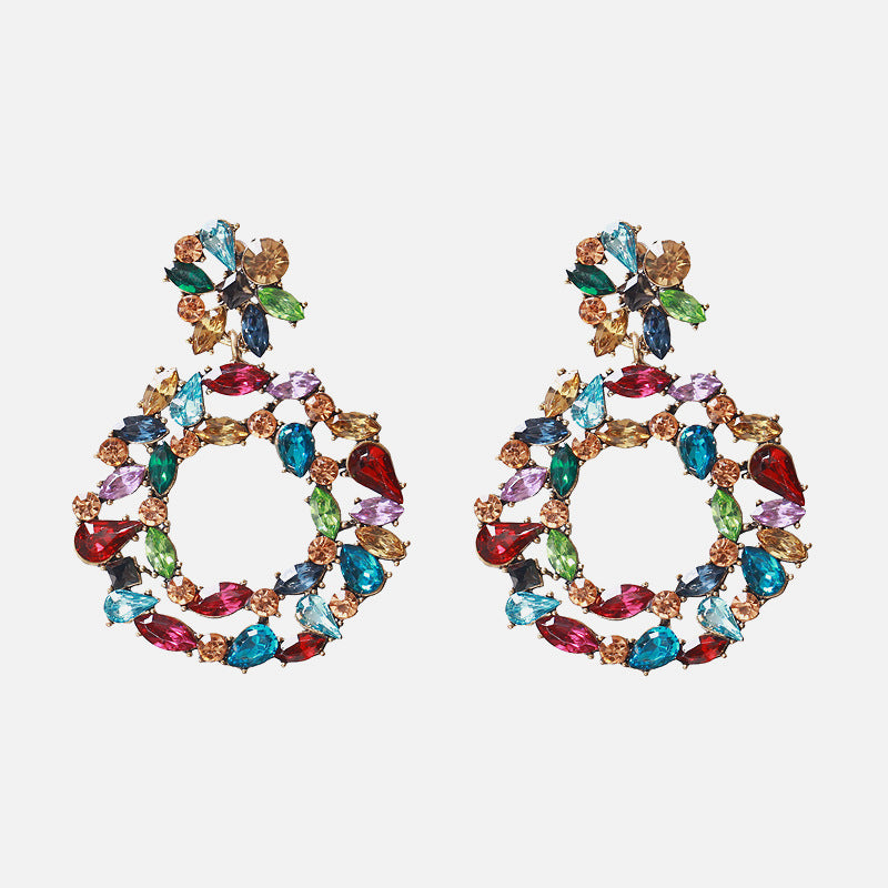 Retro European And American Big Brand Exaggerated Circle Earrings
