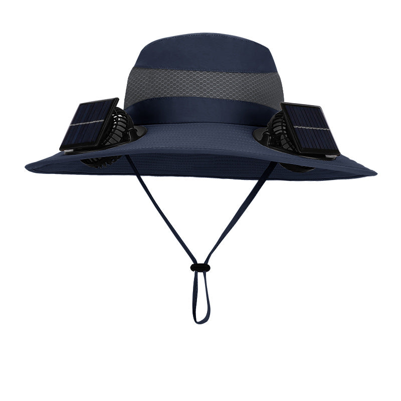 Solar Twin Fan Hat Men's Summer Outdoor Mountaineering Fishing