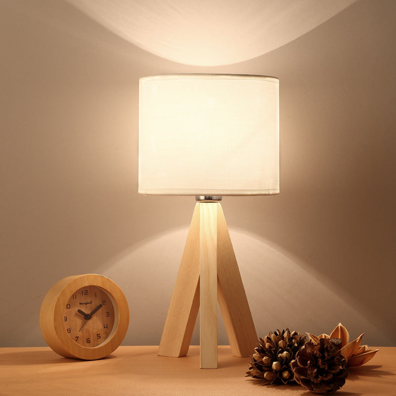 Lampe de table LED moderne minimaliste en bois pour chevet, protection des yeux