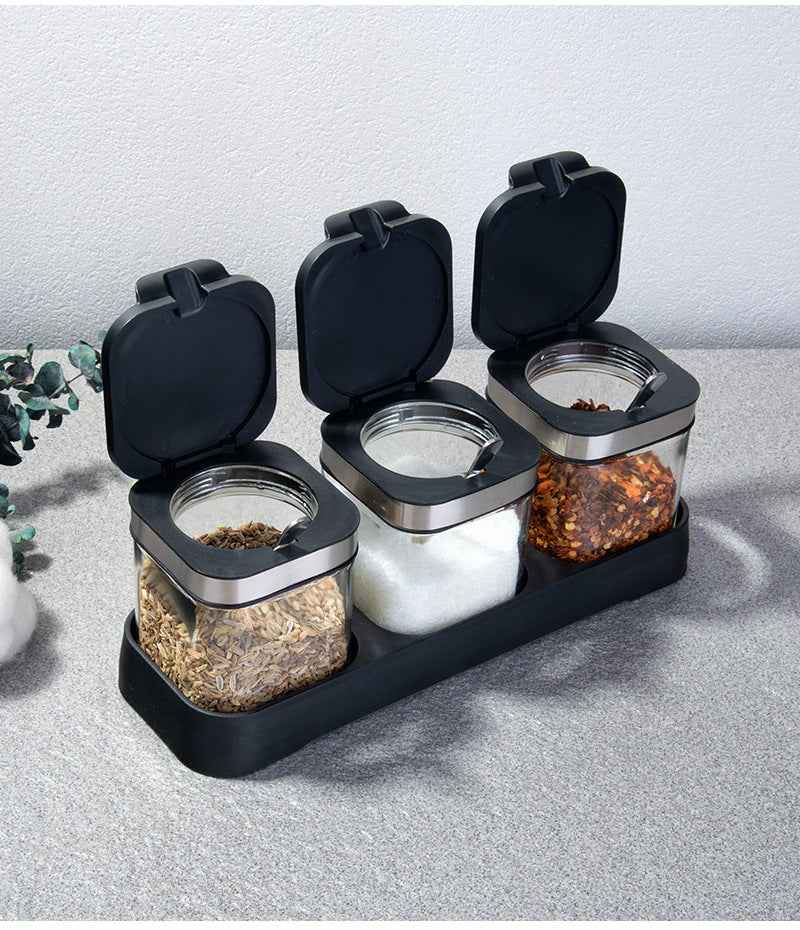 Heat-resistant Glass Salt Shaker Bottle With Handle Seasoning Jar