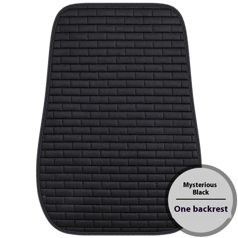 Linen Car Seat Cushion Three-piece Seat Protective Pad
