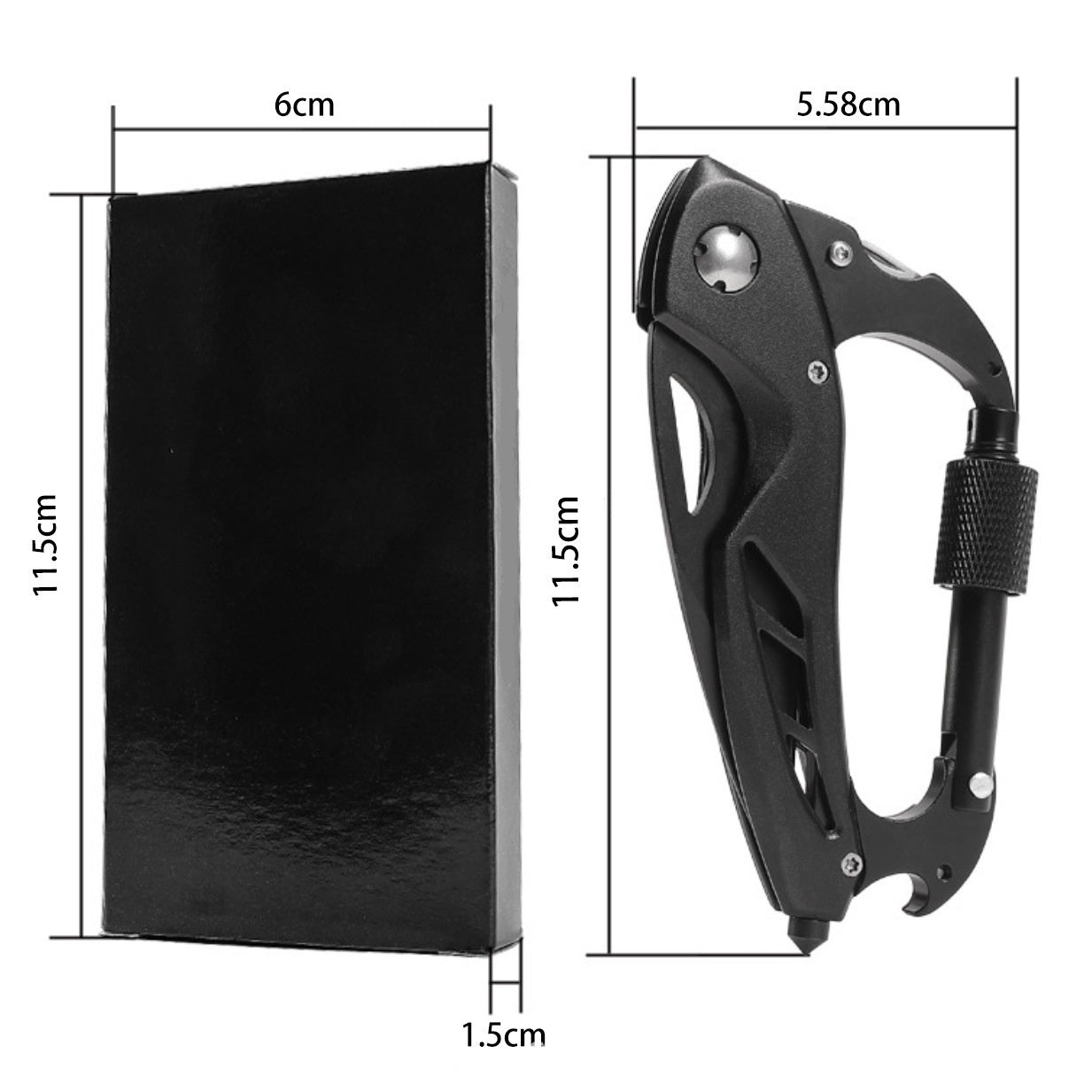 Mousqueton multifonctionnel Couteau pliant D-lock extérieur Crochet Outil de camping Crochet polyvalent