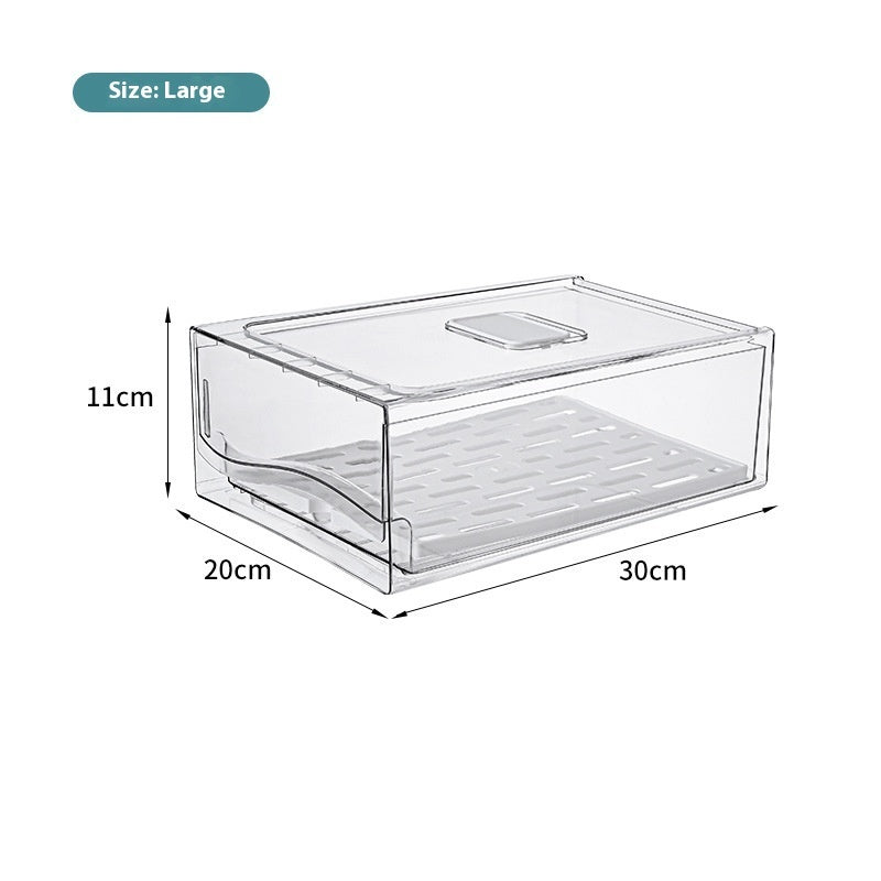 Boîte de rangement pour réfrigérateur de cuisine avec tiroir et bac à légumes