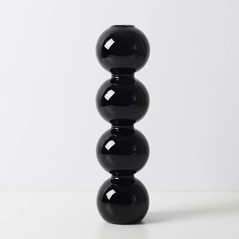 Black Glass Candlestick Nordic Romantic French Home Soft Decoration