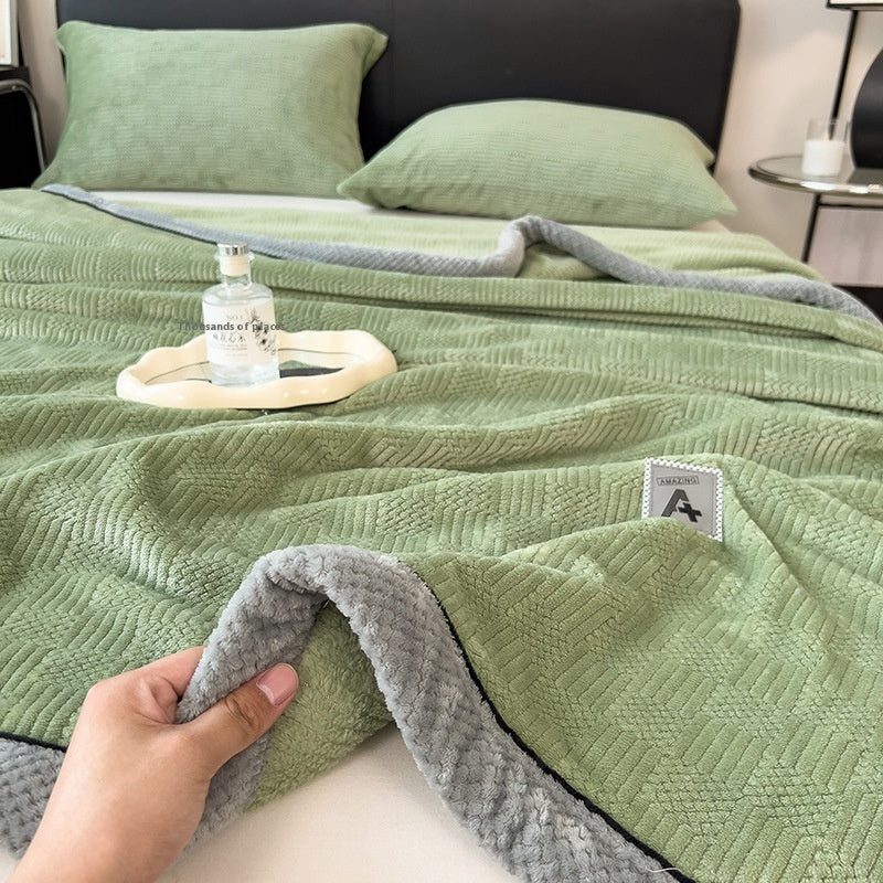 Maternal And Child Grade Knitted Blanket Milk Velvet Blanket Coral Fleece Air-conditioning Blanket
