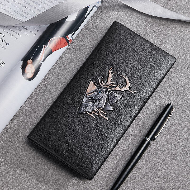 Men's Emperor Paul Long Leather Wallet Gift Box Packaging