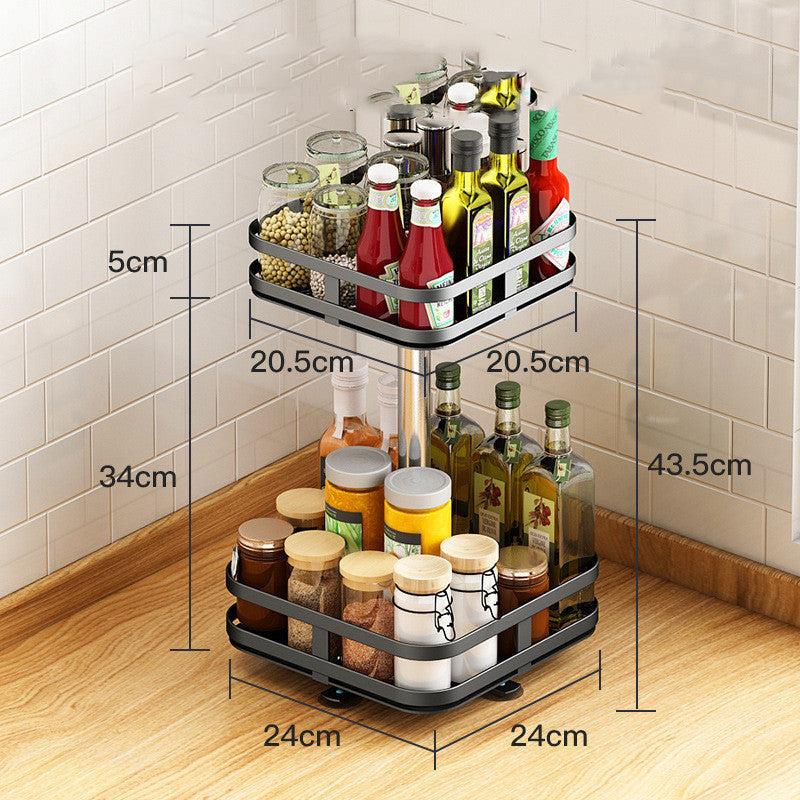 Étagère de rangement circulaire multifonctionnelle et support à épices rotatif pour la cuisine