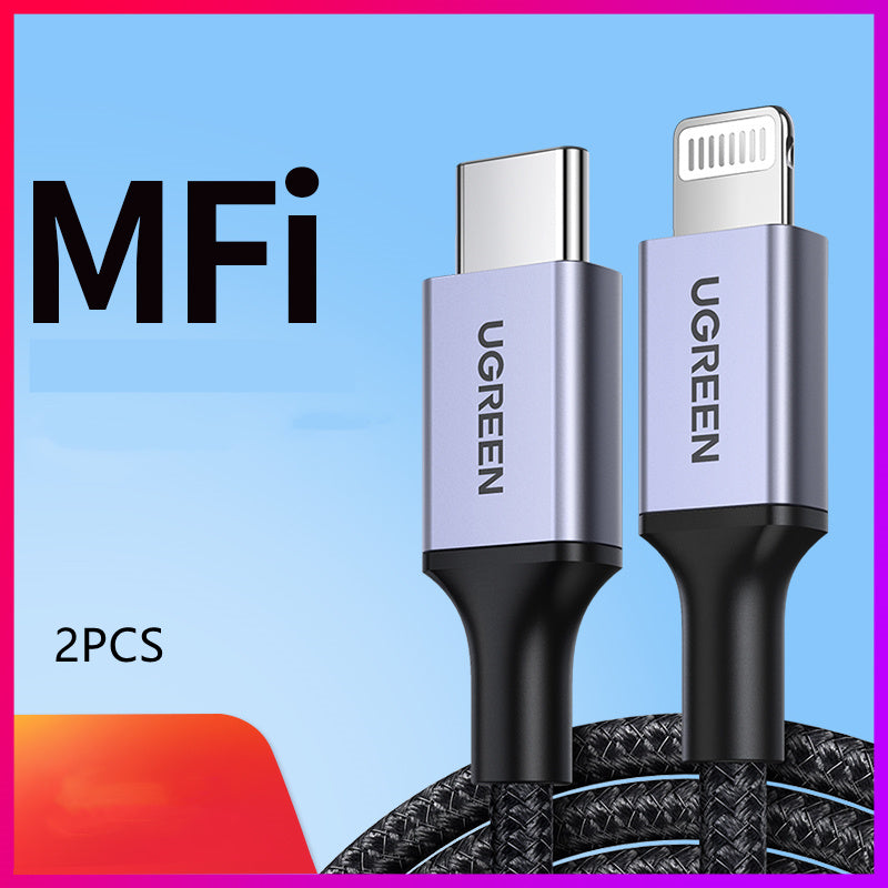 Pd Fast Charge Data Cable Mfi Certified Car 20w Charger Cable Lightning To Typec Short