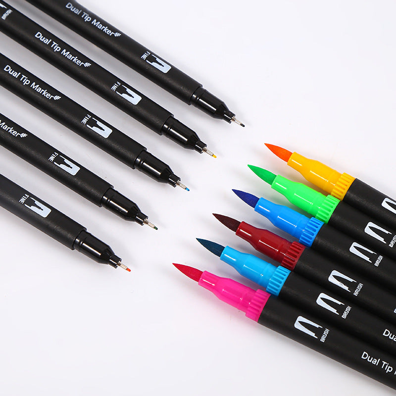 Ensemble de stylos aquarelle double-pointe Marqueurs de couleur Stylo à crochet doux pour peinture