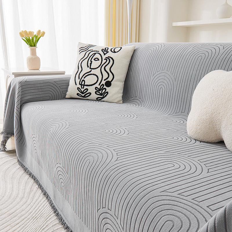 Cream Sofa Cover Chenille Anti-scratching