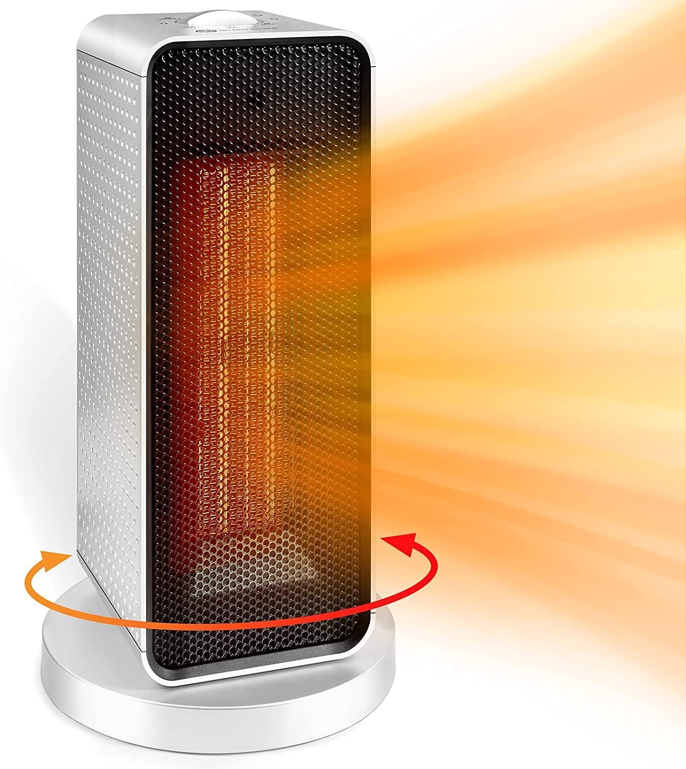 Chauffage d'appoint vertical oscillant avec bouton de commande