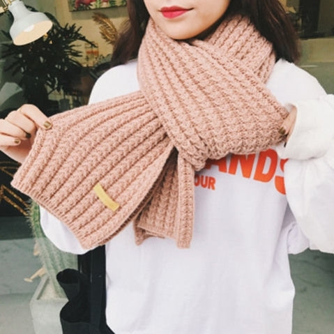 Scarf Women's Winter Woolen Knitting Thickening To Keep Warm