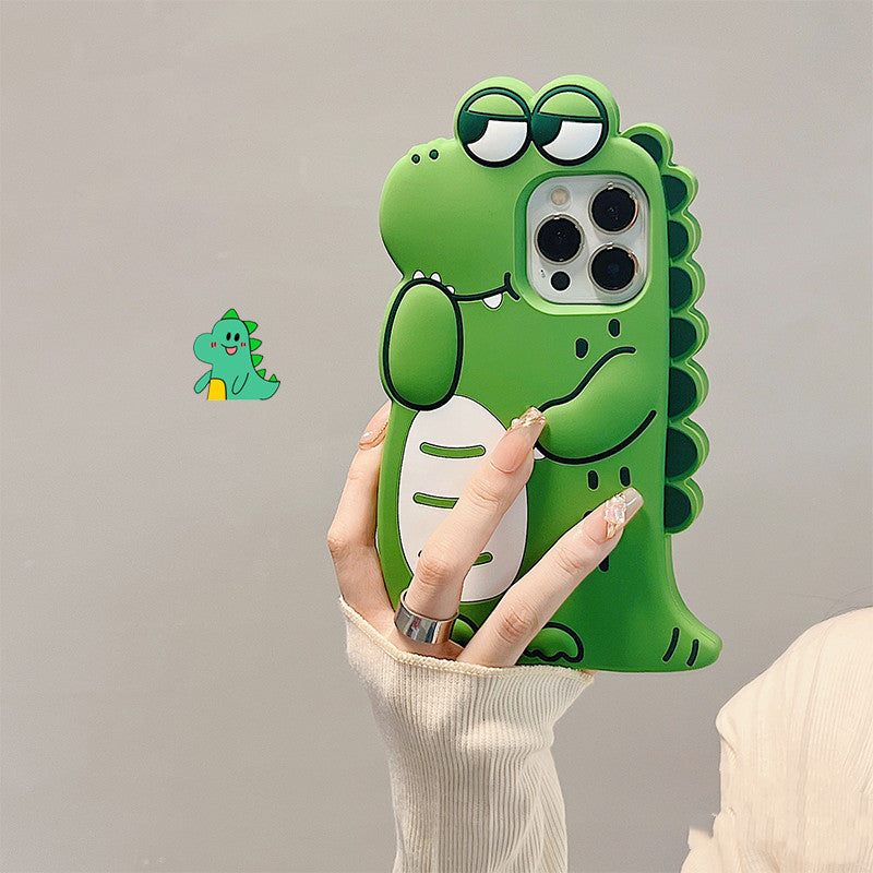 Green Cartoon Cute Soft Silicone Full Cover Phone Case
