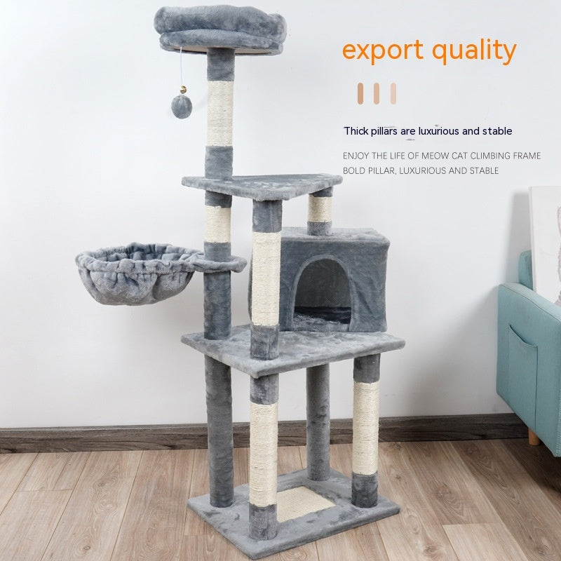 Jouet pour Chat en Bois à Plates-formes Multi-niveaux pour Sauter Chanfreiné