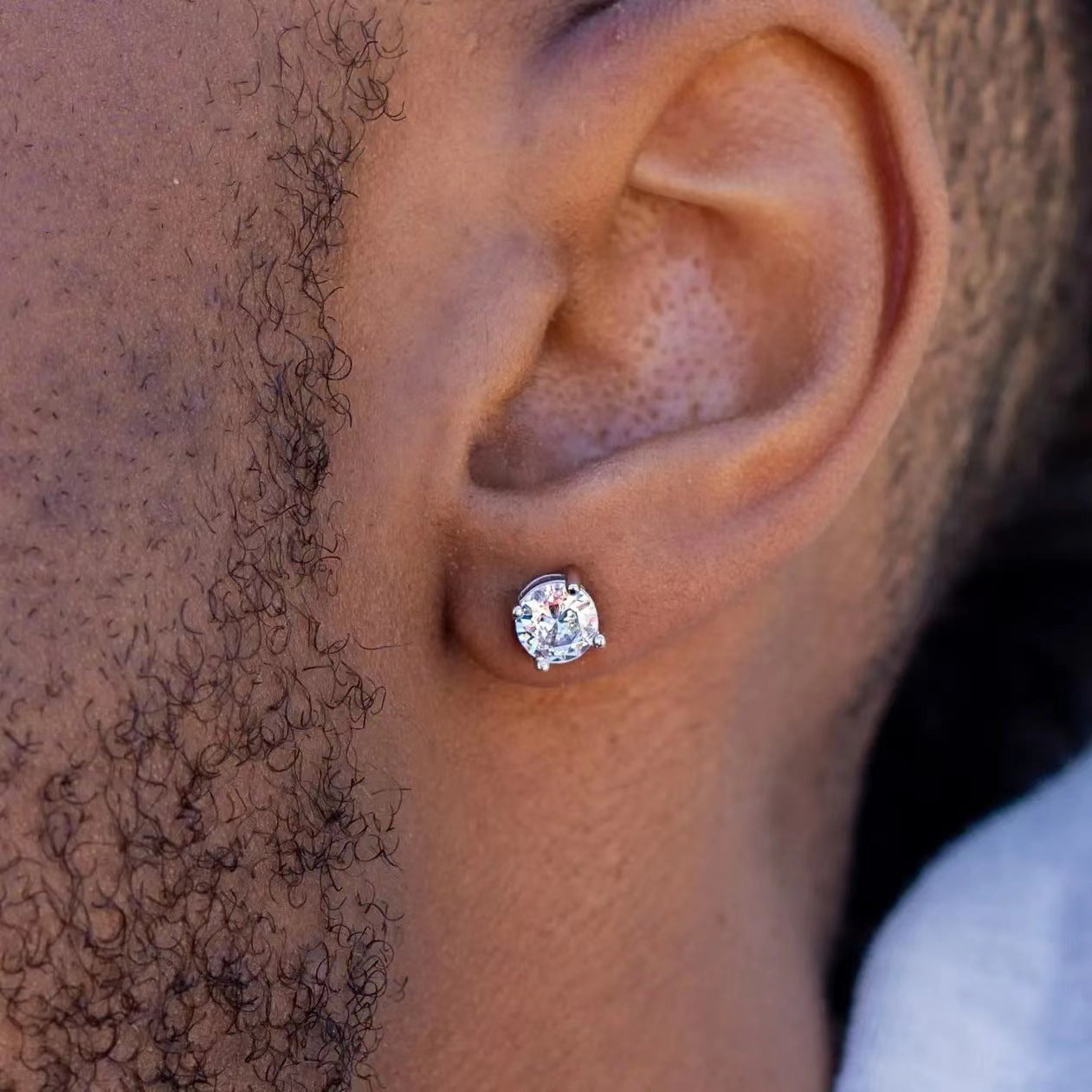 Classic Round Large Zircon Hip-hop Stud Earrings
