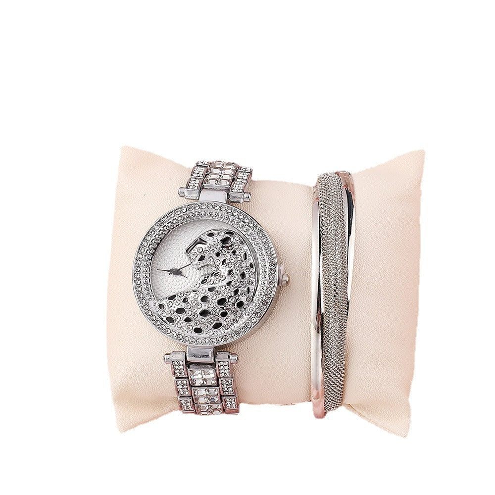 Watch Quartz Rhinestone Leopard Pattern Full Of Diamonds
