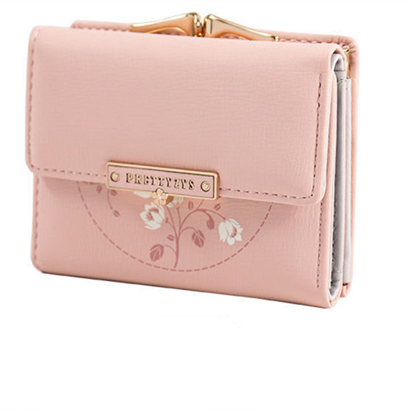 Portefeuille simple à trois volets pour femme avec porte-cartes
