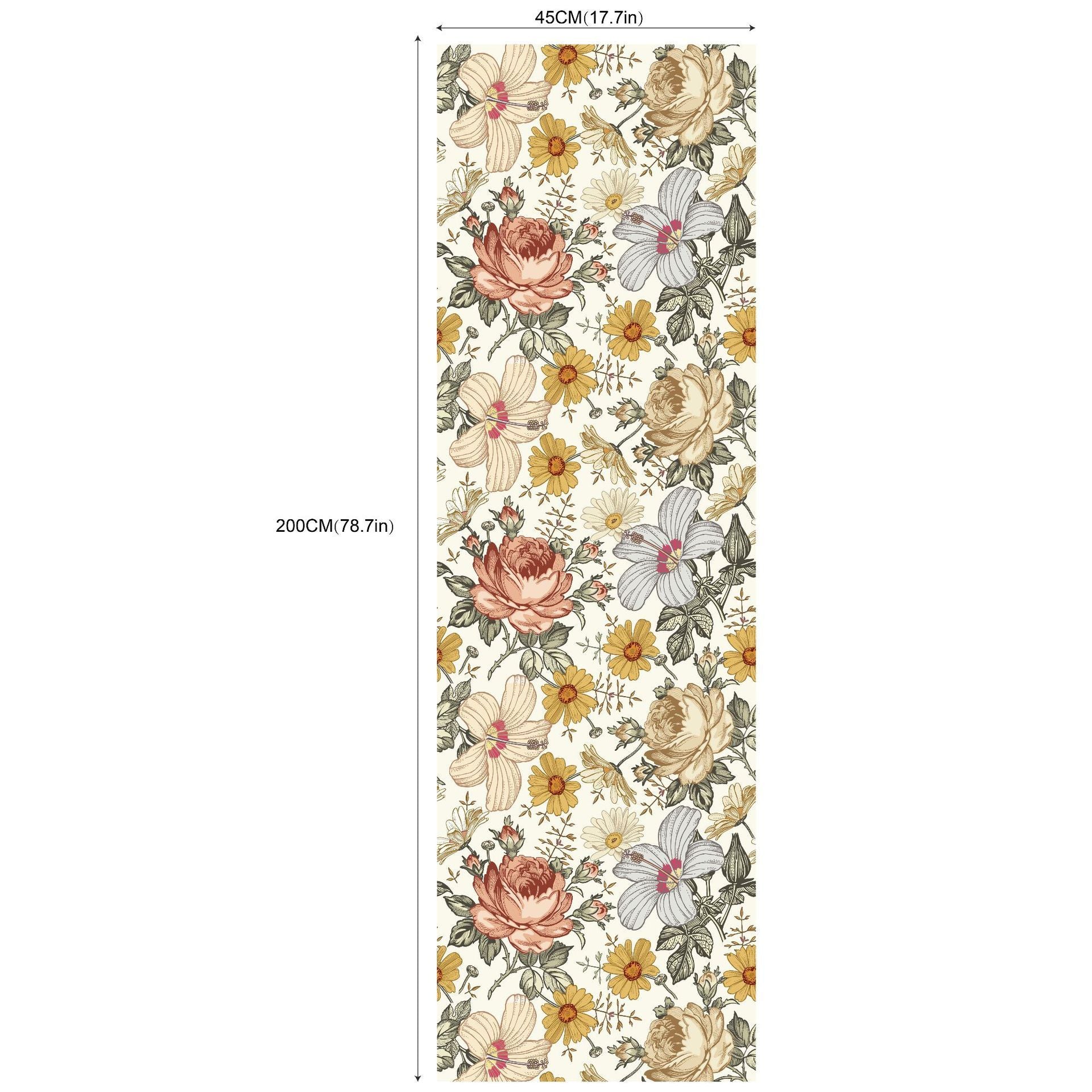 Retro Floral Self-adhesive Bohemian Wallpaper