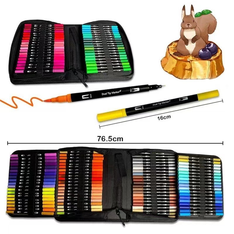 Ensemble de stylos aquarelle double-pointe Marqueurs de couleur Stylo à crochet doux pour peinture
