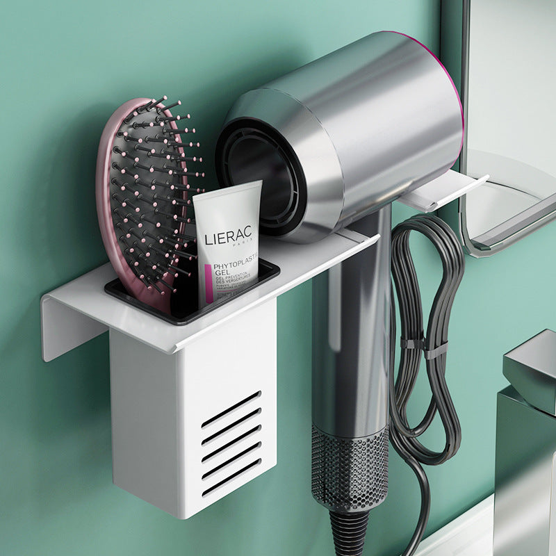 Soporte para secador de pelo para baño, inodoro, colgador de pared sin perforaciones