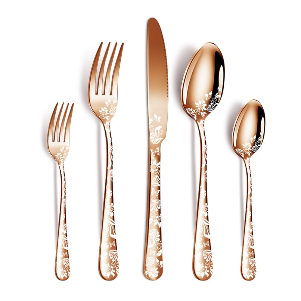 Stainless Steel Tableware Suit 5-piece Set