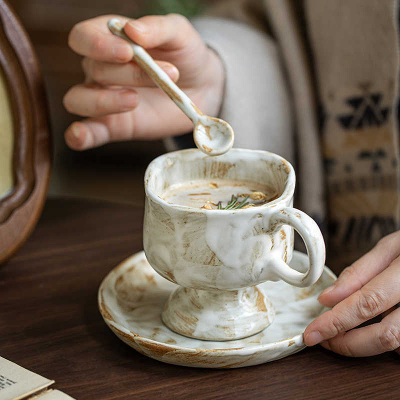 Coffee Retro Ceramic Cup Saucer Set