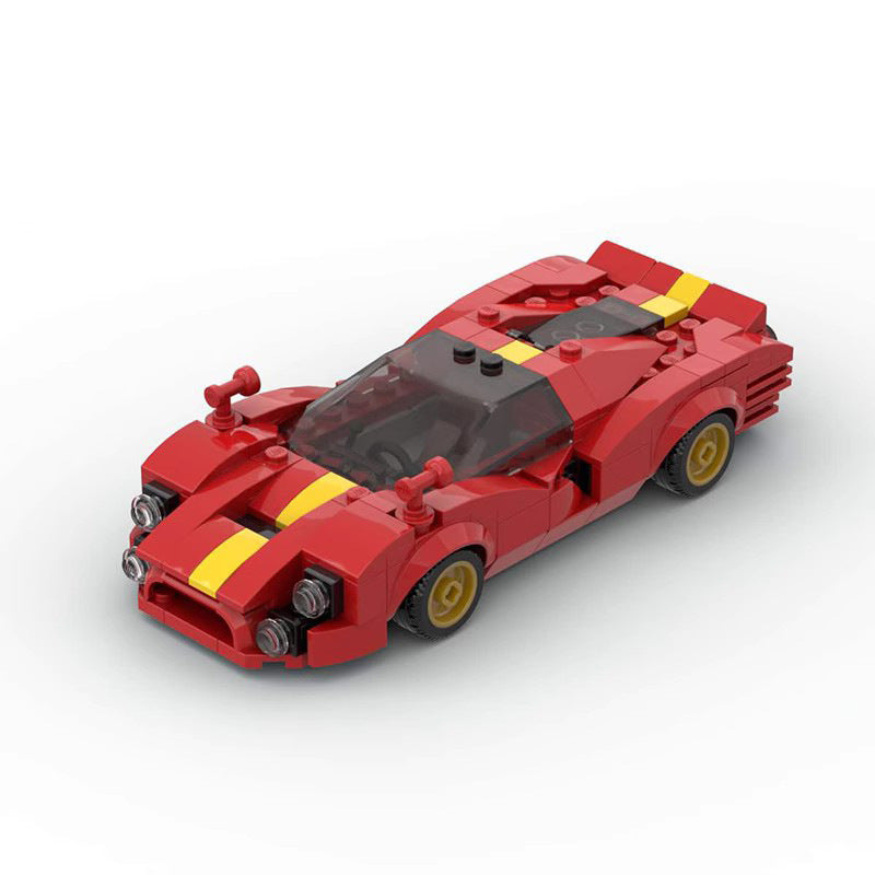 MOC-101795 Ferrari 330 P4 Jouet de course pour garçon - Maquette de voiture à assembler en blocs de construction