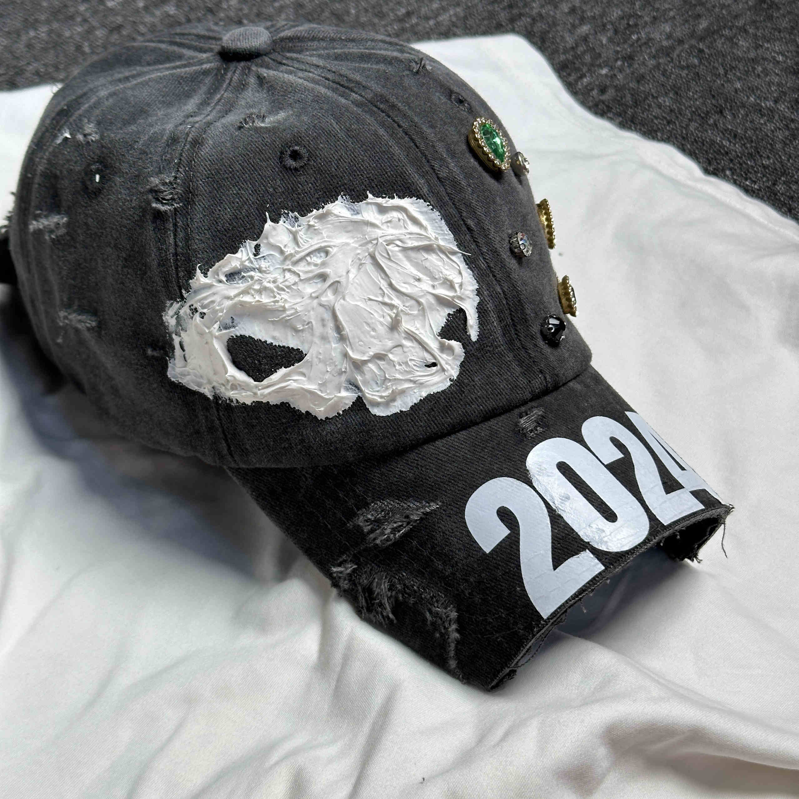 Casquette usée coupée, lavée, de baseball à grande circonférence
