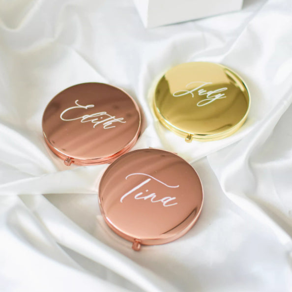 Cadeau personnalisé avec nom, compagnon de demoiselle d'honneur, cadeau à main, miroir de maquillage