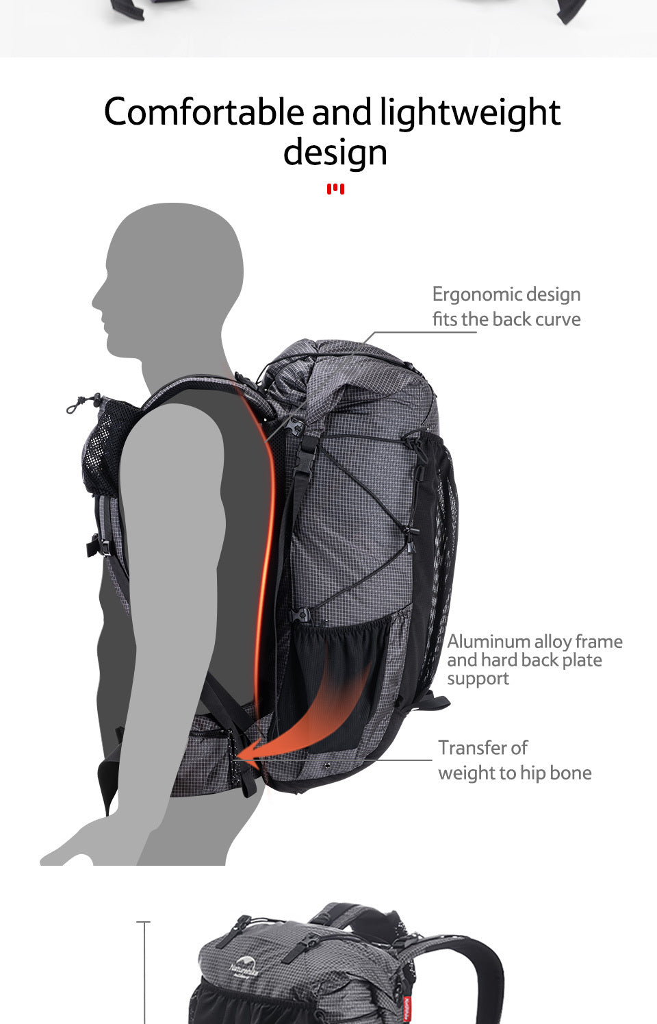 Sac à dos de randonnée et de camping de voyage grande capacité extérieur